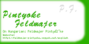 pintyoke feldmajer business card